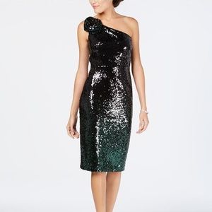 Vince Camuto Sequin One-Shoulder Dress Size 14